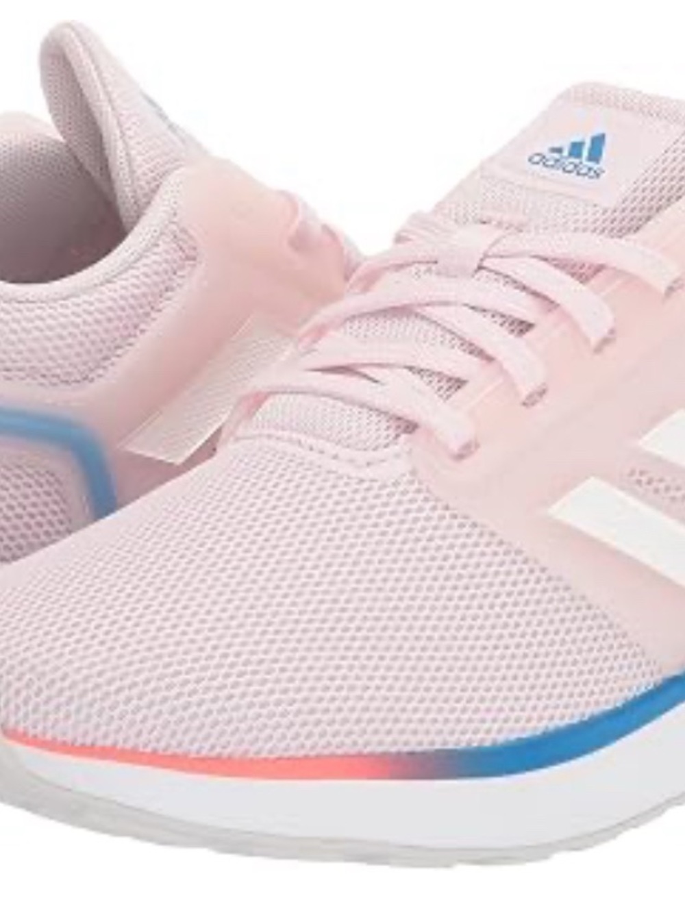 adidas Women's Light Pink Athletic Sneakers with Blue Logo Accents